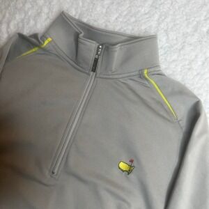Masters tech men's grey quarter zip pull over embroidered logo golf